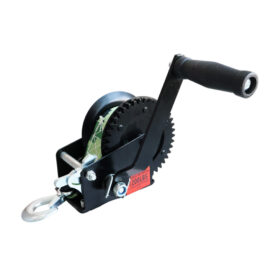 Camouflage-colored webbing winch, capable of operating in the wilderness, without power supply, and in emergency scenarios