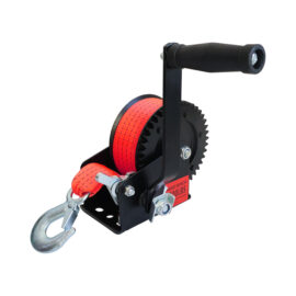 Heavy Duty 1200lbs Red Webbing Electrophoretic Coated Manual Winch with Hook Wholesale Marine Winch for Boat Towing & Ship Mooring