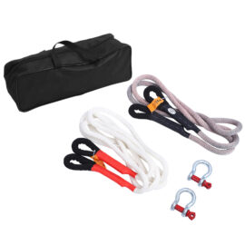 Off-Road Recovery Tow Strap Kit – Heavy Duty Nylon Tow Rope with 2 Bow Shackles for 4×4, Jeep, Truck Rescue