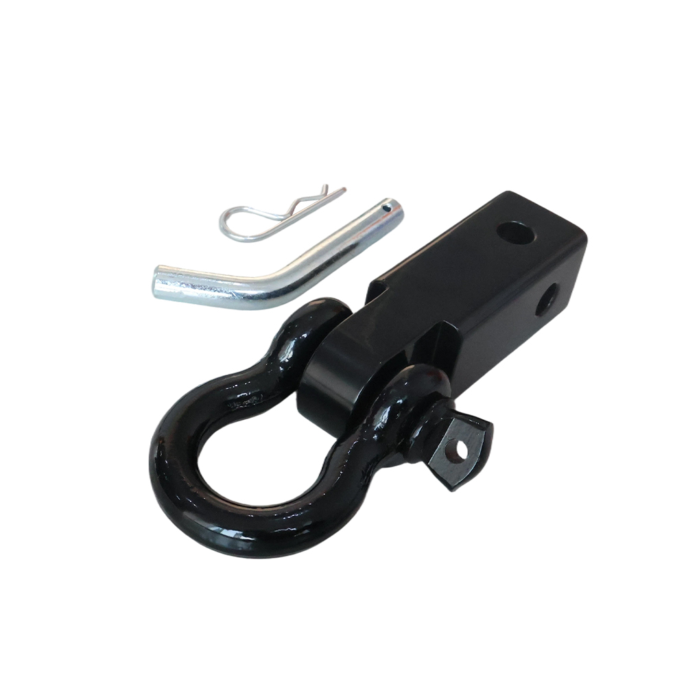 2 Inch Trailer Hitch Receiver Shackle Mount with D Ring Shackle & Safety Pin