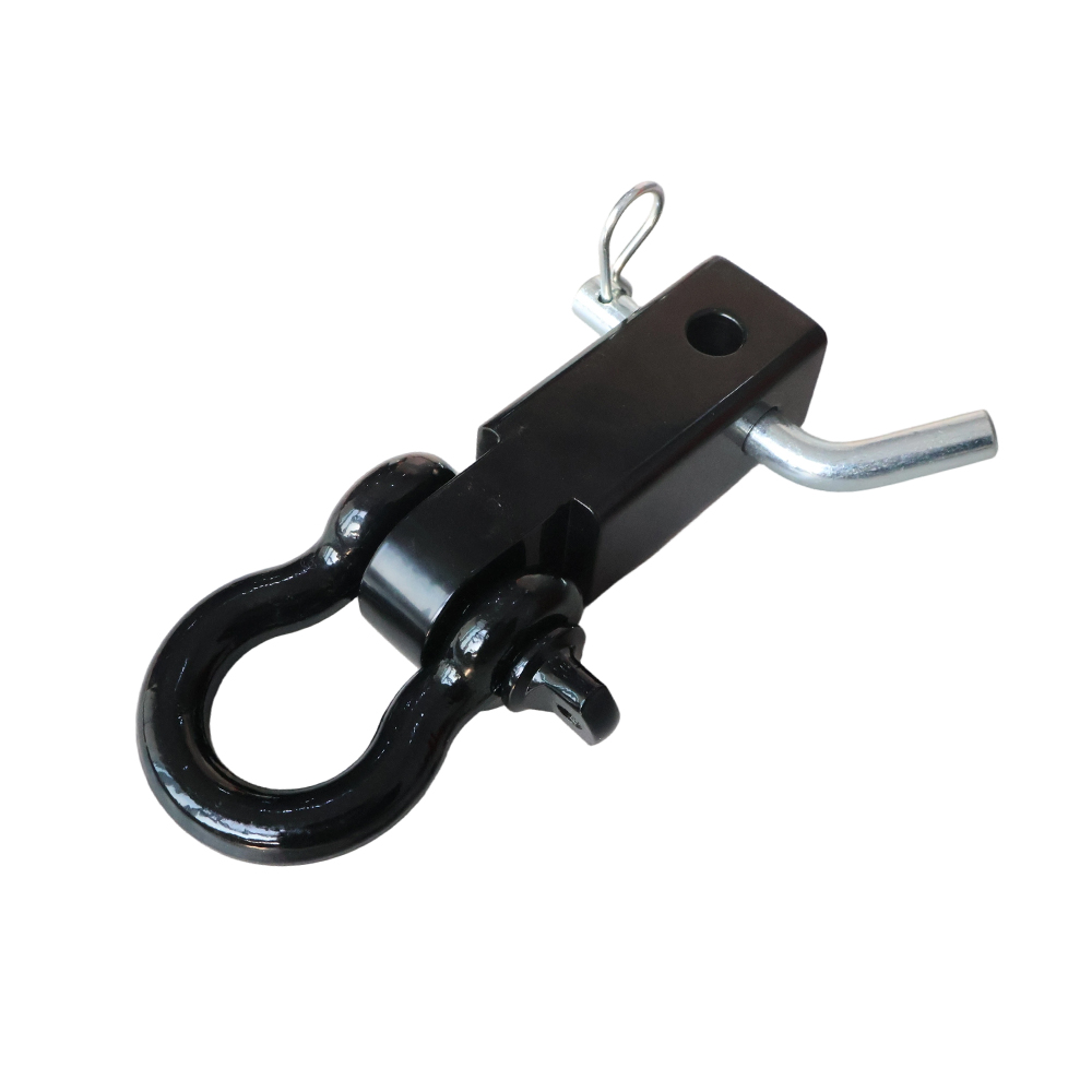 2 Inch Trailer Hitch Receiver Shackle Mount with D Ring Shackle & Safety Pin - Image 2