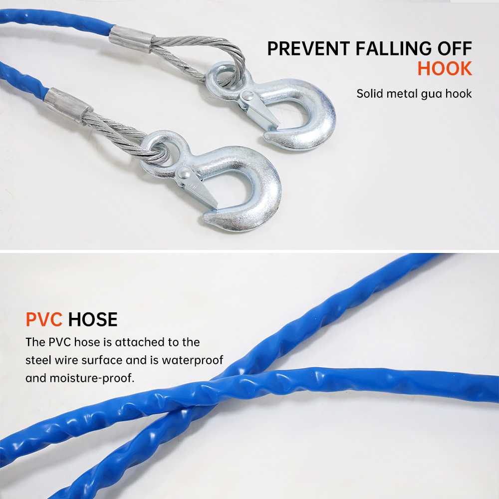 5Ton 8Ton Heavy Duty Steel Wire Tow Rope Car Emergency Towing Cable - Image 5