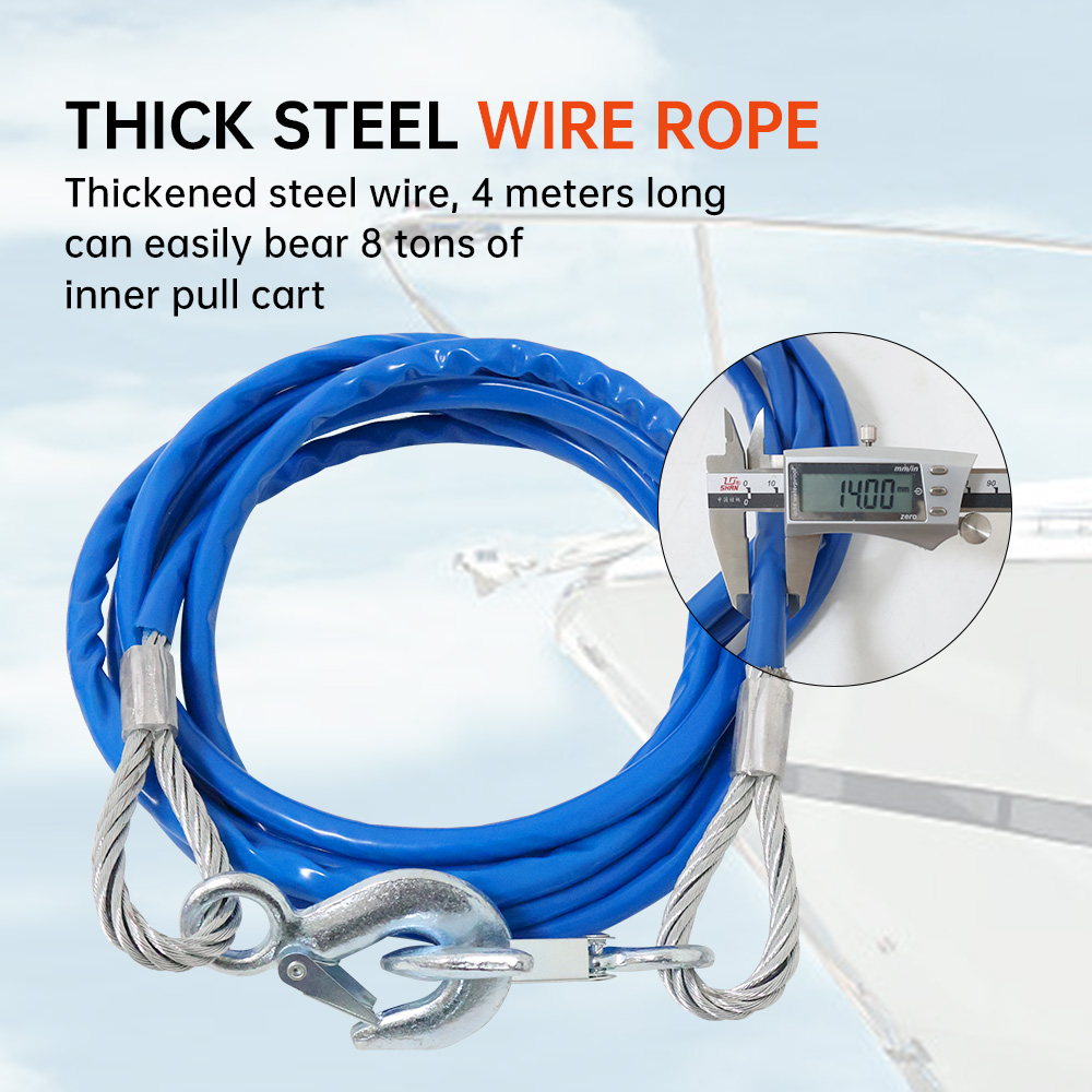 5Ton 8Ton Heavy Duty Steel Wire Tow Rope Car Emergency Towing Cable - Image 6
