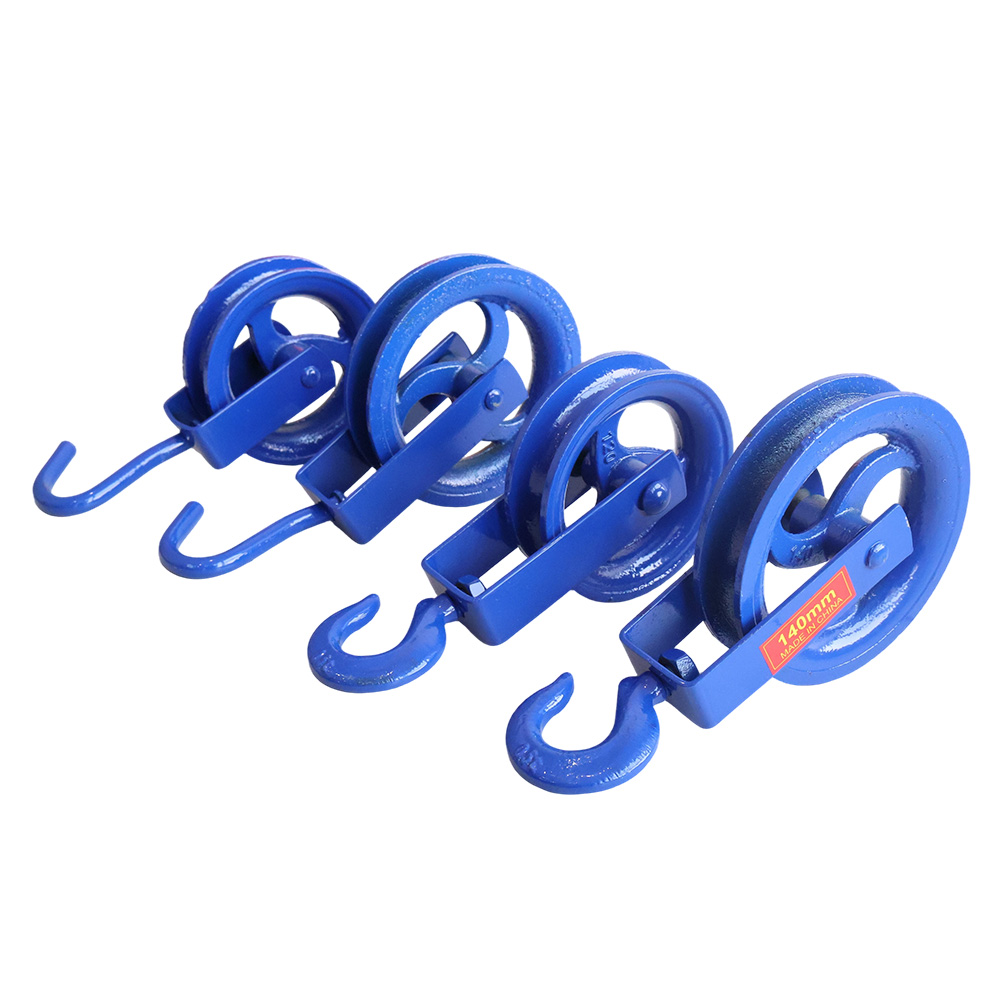 Single Sheave Lifting Pulley Block with Forged Hook, Blue Painted Steel Snatch Block for Construction Wire Rope Hoisting - Image 3
