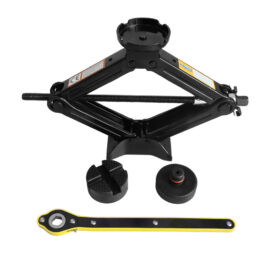 Heavy Duty Scissor Car Jack Kit with Labor Saving Ratchet Wrench & 2 Rubber Pads