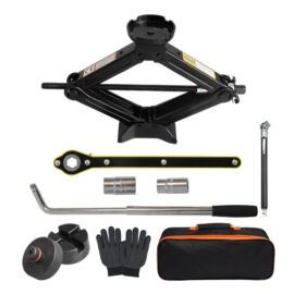 A full set of scissor jack tool set, CE certified, suitable for tire replacement