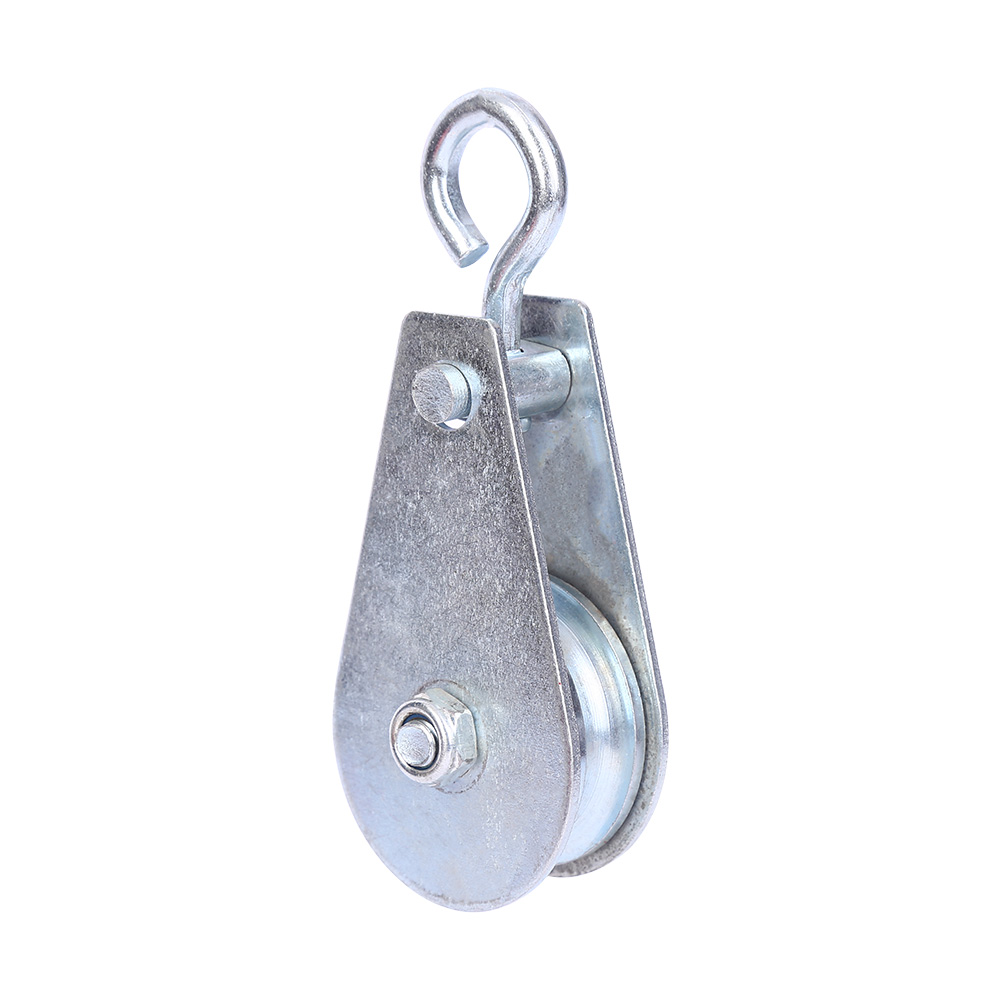 Single Sheave Lifting Pulley Block, Hook/Eye Type Heavy Duty Crane Snatch Block for Construction Hoist Wire Rope Lifting - Image 4