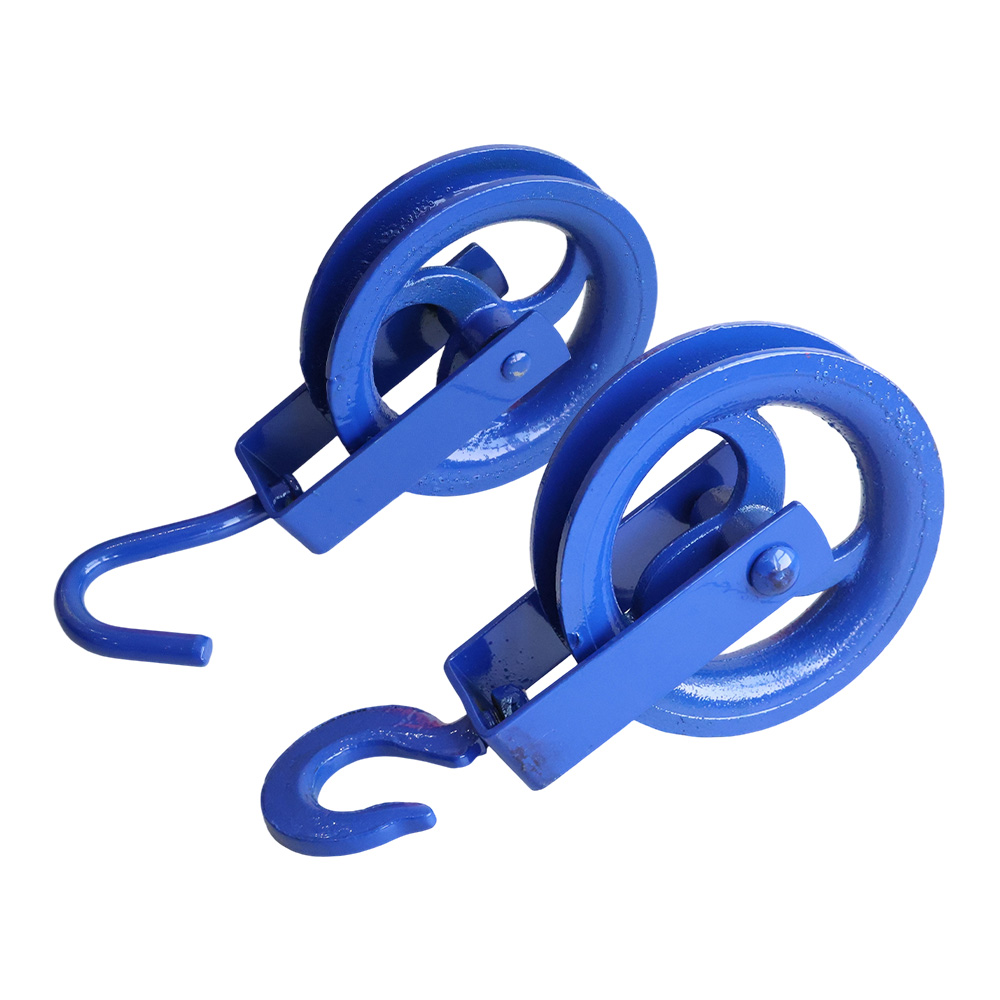 Single Sheave Lifting Pulley Block with Forged Hook, Blue Painted Steel Snatch Block for Construction Wire Rope Hoisting - Image 6