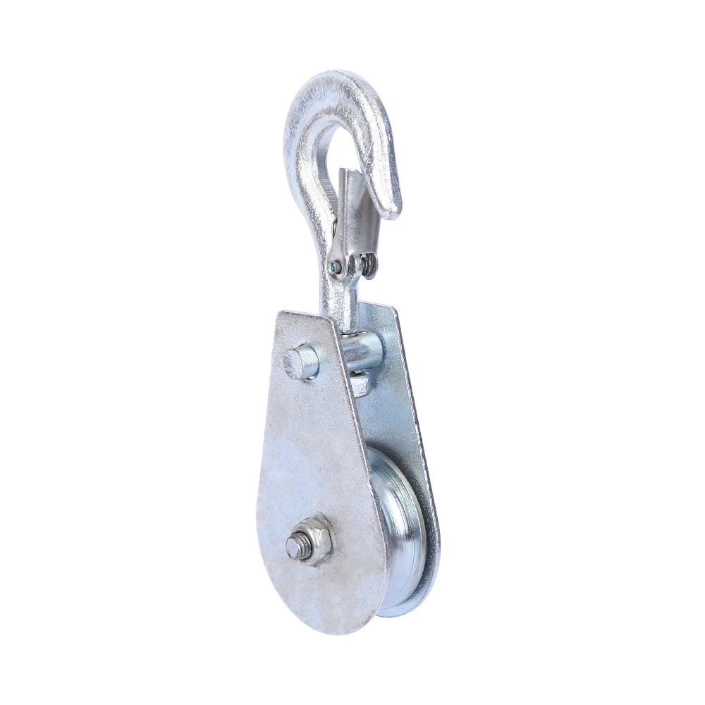 Single Sheave Lifting Pulley Block, Hook/Eye Type Heavy Duty Crane Snatch Block for Construction Hoist Wire Rope Lifting - Image 5