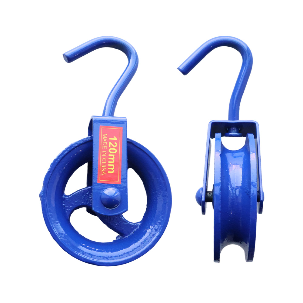Single Sheave Lifting Pulley Block with Forged Hook, Blue Painted Steel Snatch Block for Construction Wire Rope Hoisting - Image 5