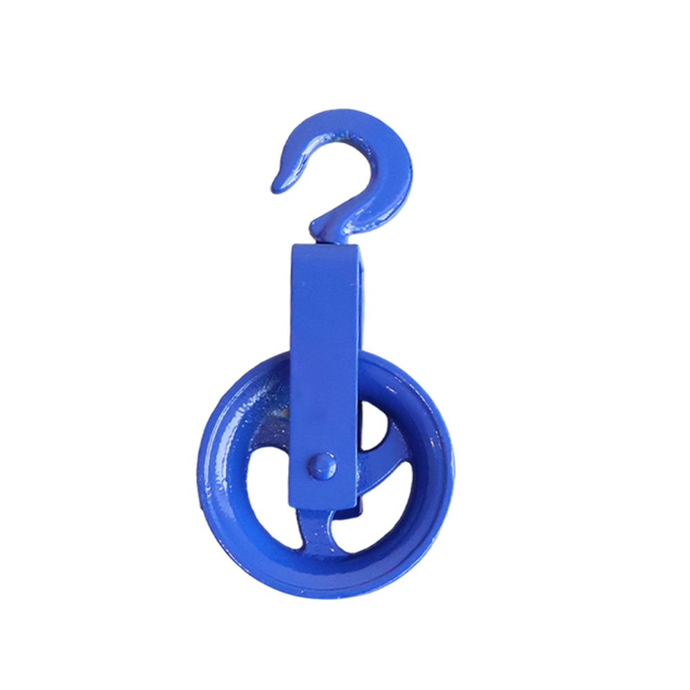 Single Sheave Lifting Pulley Block with Forged Hook, Blue Painted Steel Snatch Block for Construction Wire Rope Hoisting - Image 4