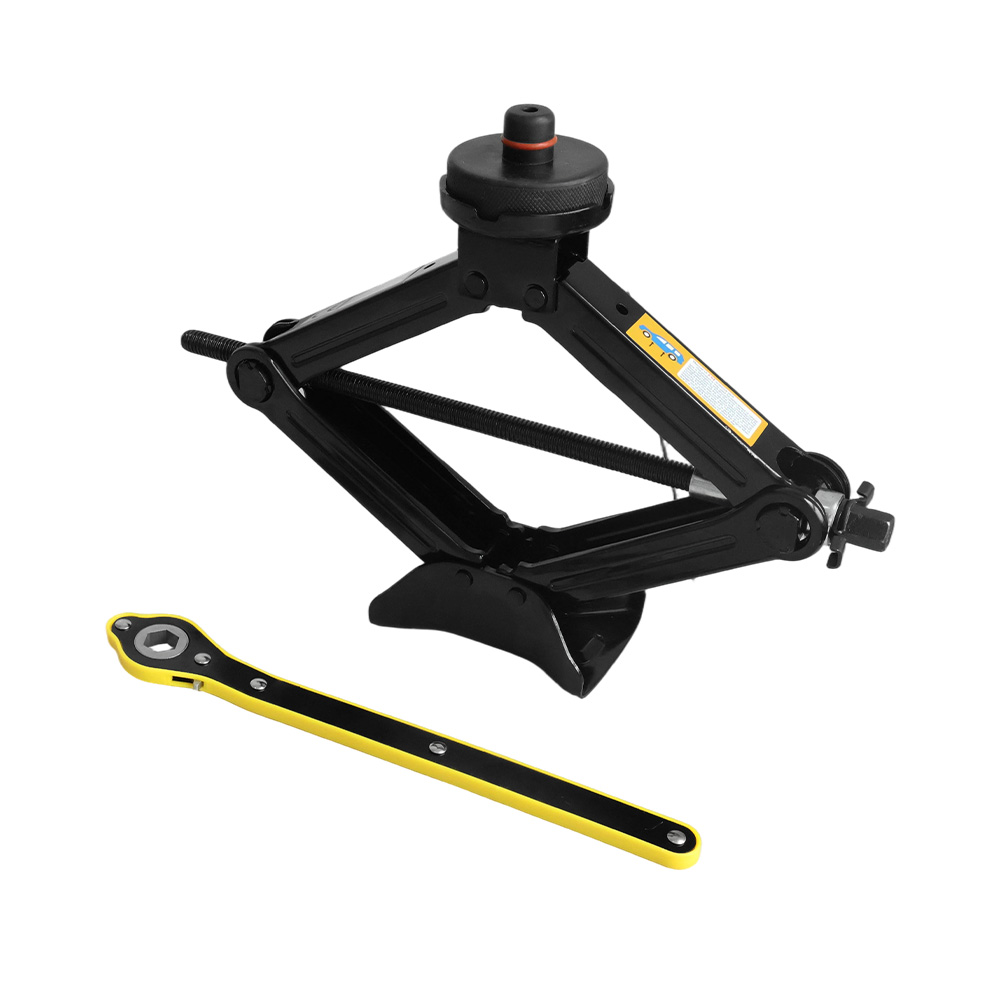 Heavy Duty Scissor Car Jack Kit with Labor Saving Ratchet Wrench & 2 Rubber Pads - Image 2