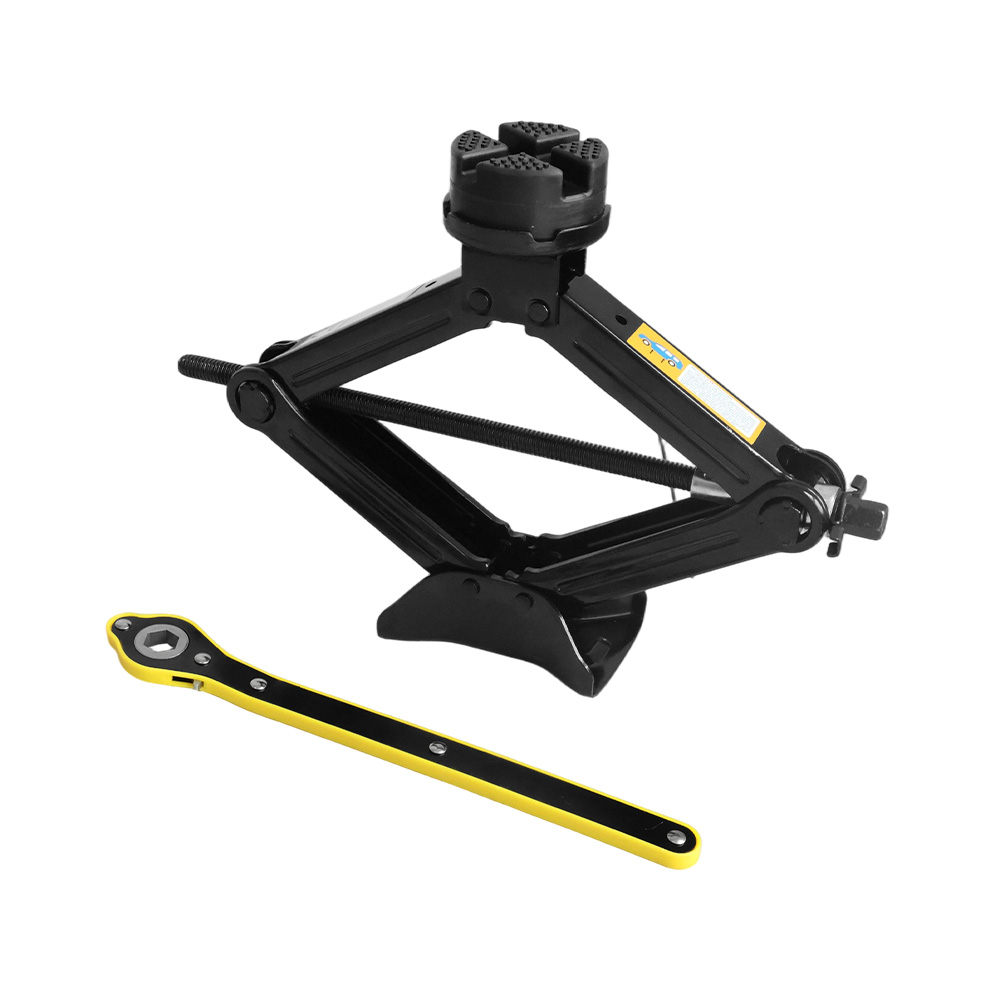 Heavy Duty Scissor Car Jack Kit with Labor Saving Ratchet Wrench & 2 Rubber Pads - Image 3