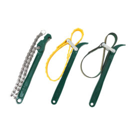 Adjustable Oil Filter Wrench Set, Rubber Belt & Metal Chain Type Filter Spanner