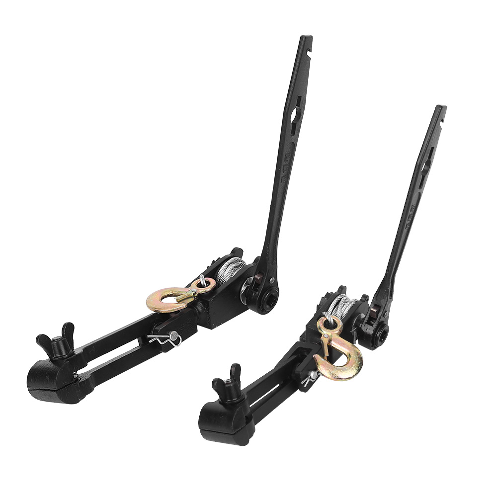 Black Painted Heavy Duty Cable Puller, Ratchet Wire Rope Tightener with Safety Hook, Manual Tension Pulling Tool - Image 4