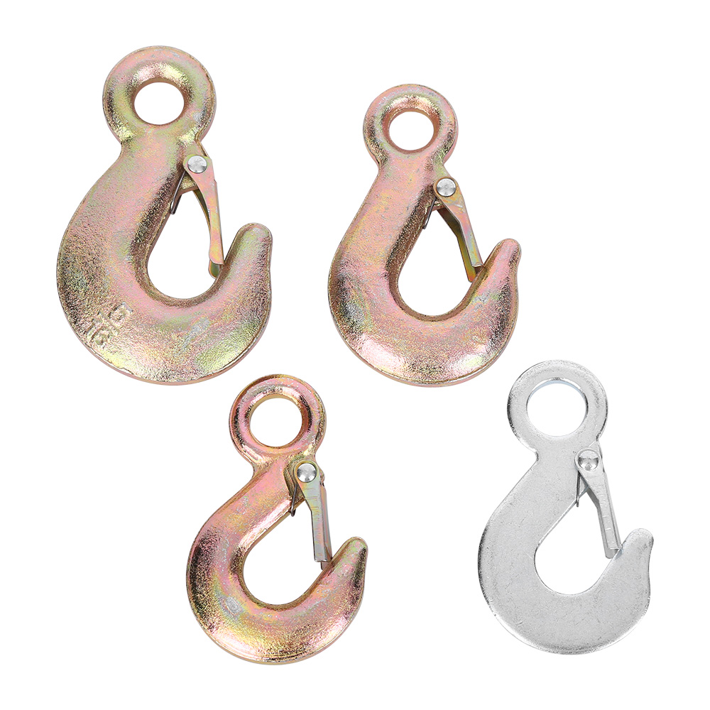 Eye Lifting Hook with Safety Latch, Heavy Duty Cargo Lifting Grab Hook for Crane Rigging - Image 2