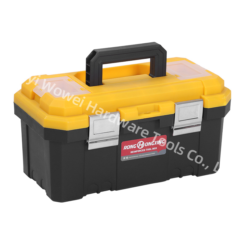 Plastic Tool Storage Box with Top Small Parts Compartments, Portable Hardware Tool Case with Double Latches & Handle. - Image 2