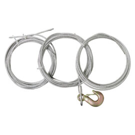 Galvanized Steel Wire Rope Sling with Safety Latch Hook, Cargo Lifting Tow Cable for Trailer Hoist
