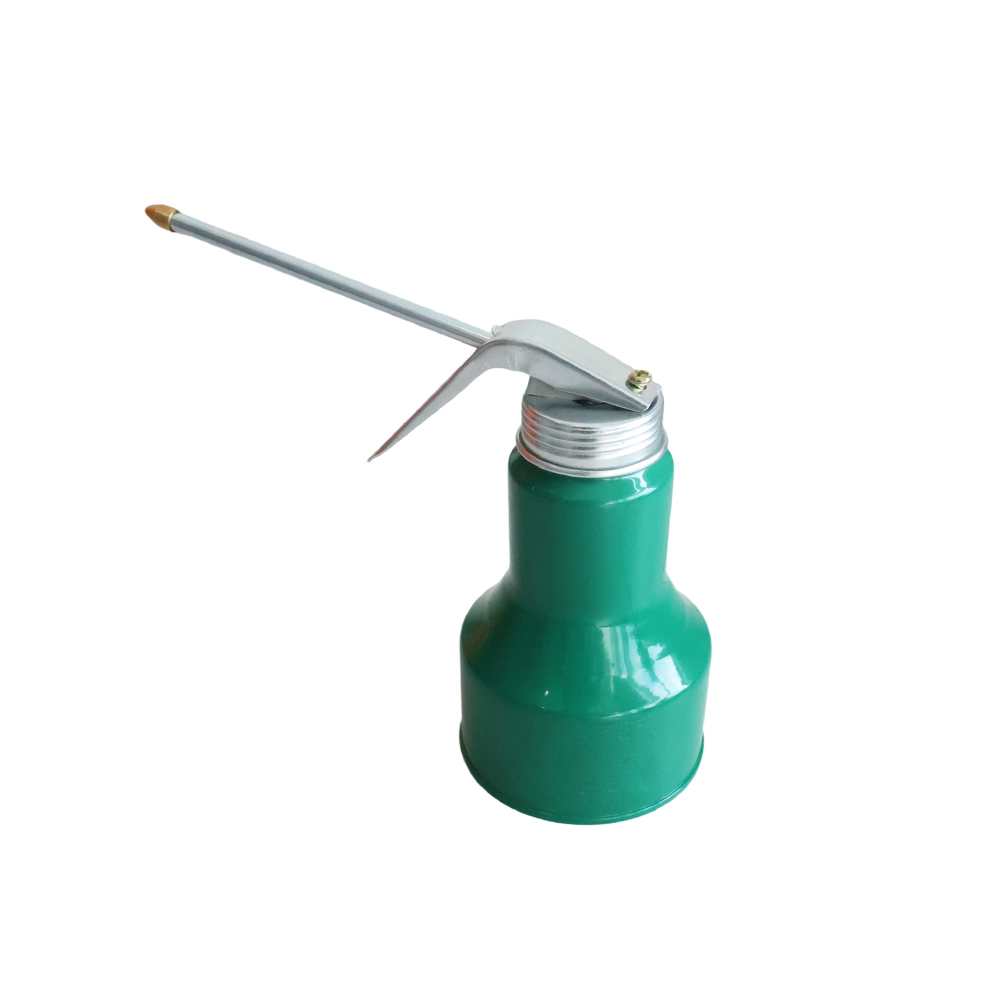 Hand Pressure Oil Can, Metal Transparent Oil Lubricator with Flexible Straight Spout, Manual Oil Dispenser for Machinery Car Maintenance - Image 4