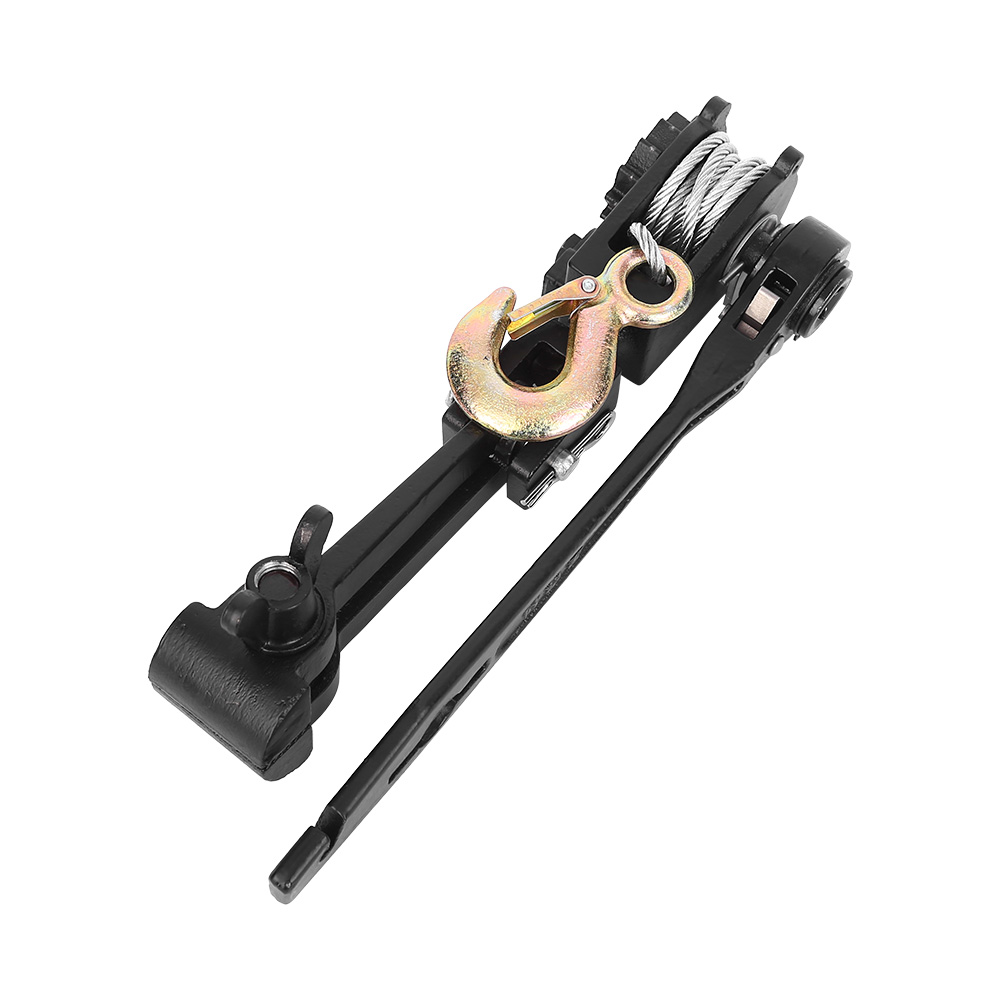 Black Painted Heavy Duty Cable Puller, Ratchet Wire Rope Tightener with Safety Hook, Manual Tension Pulling Tool