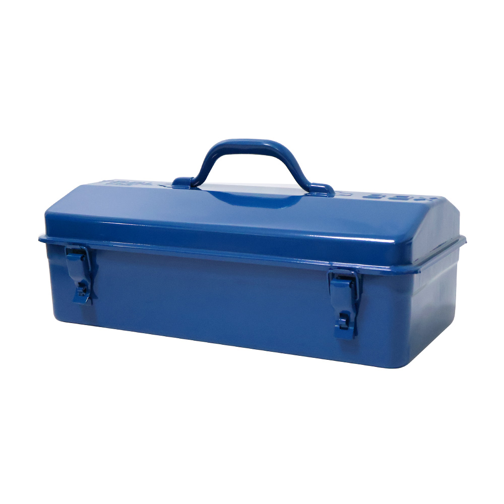 Portable Metal Tool Storage Box, Blue Iron Tool Case with Handle & Latches, Multi Size Hardware Organizer Box. - Image 4