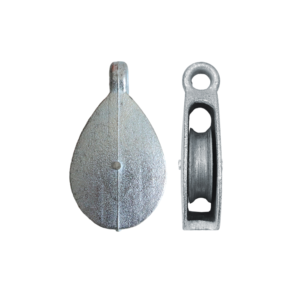 Small cast black spray-painted pulley block, miniature thickened fixed lifting pulley - Image 5