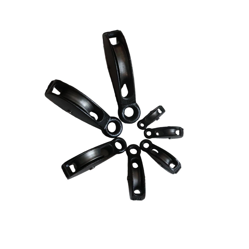 Small cast black spray-painted pulley block, miniature thickened fixed lifting pulley - Image 6
