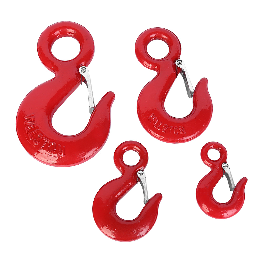 Eye Lifting Hook with Safety Latch, Heavy Duty Cargo Lifting Grab Hook for Crane Rigging