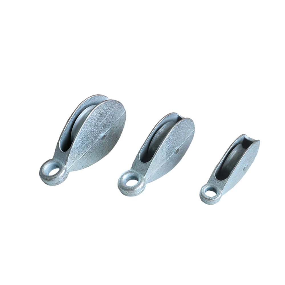 Small cast black spray-painted pulley block, miniature thickened fixed lifting pulley - Image 7