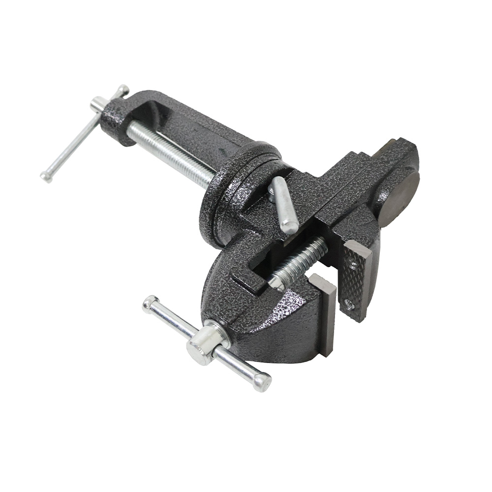 360° Swivel Table Vise, Portable Clamp-on Bench Vice with Anvil, Cast Iron Mini Workbench Vise for DIY Craft Repair