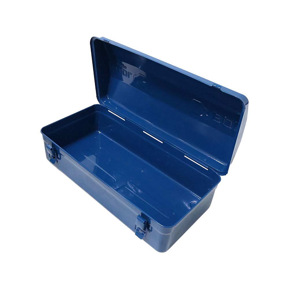 Portable Metal Tool Storage Box, Blue Iron Tool Case with Handle & Latches, Multi Size Hardware Organizer Box. - Image 5