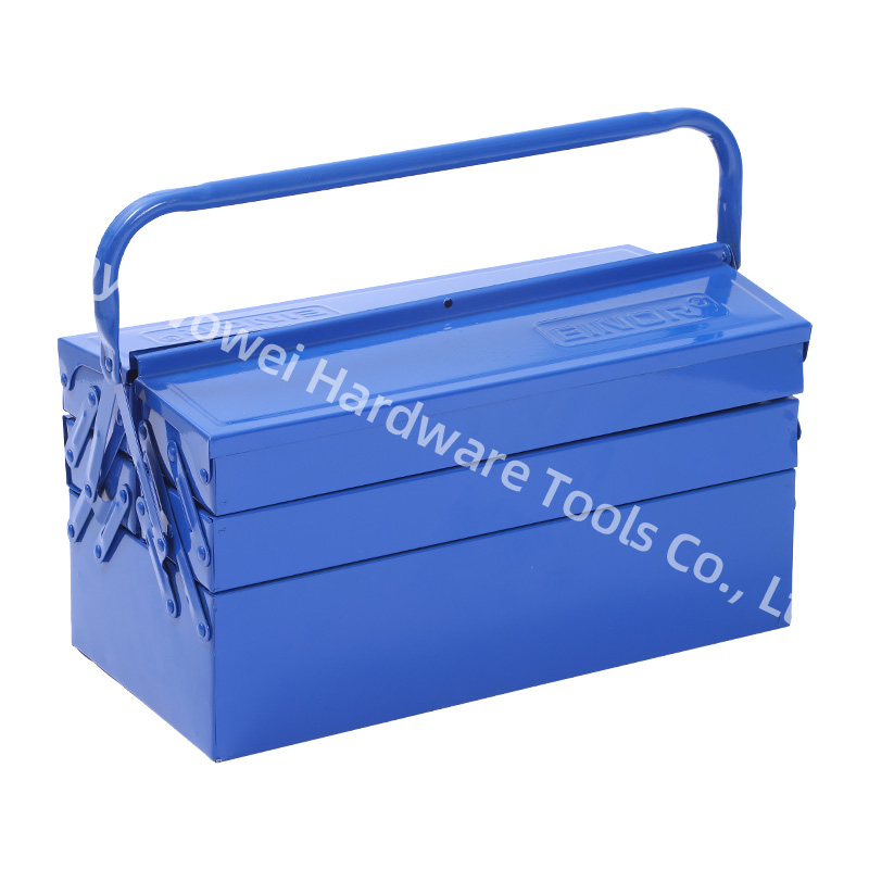 Multi-layer Cantilever Metal Tool Box, Single Layer Iron Tool Storage Case, Foldable Tray Hardware Tool Box with Carry Handle. - Image 2