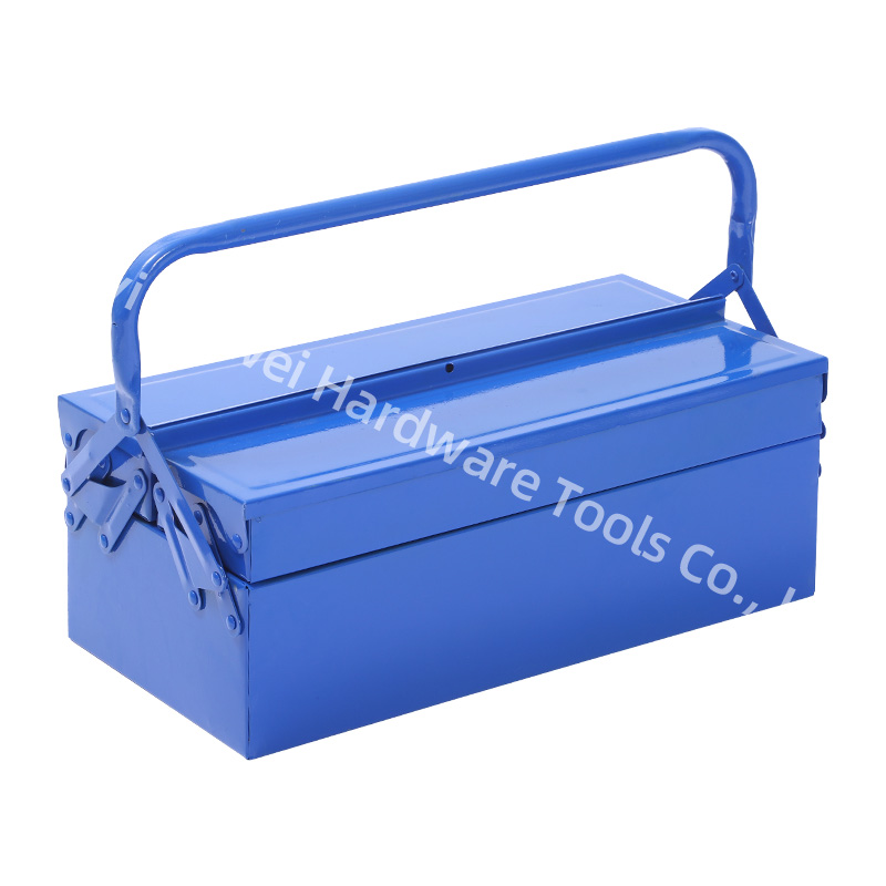 Multi-layer Cantilever Metal Tool Box, Single Layer Iron Tool Storage Case, Foldable Tray Hardware Tool Box with Carry Handle. - Image 3